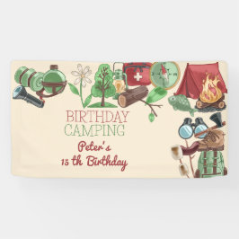 Camping Naturwandern zum Geburtstag für Kinder Banner