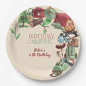 Camping Naturwandern zum Geburtstag für Kinder Pappteller (Vorderseite)