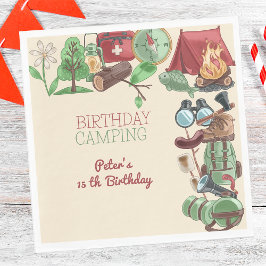 Camping Naturwandern zum Geburtstag für Kinder Serviette