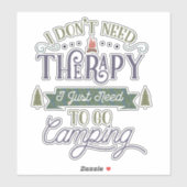 Camping nicht Therapie Word Art Aufkleber (Blatt)