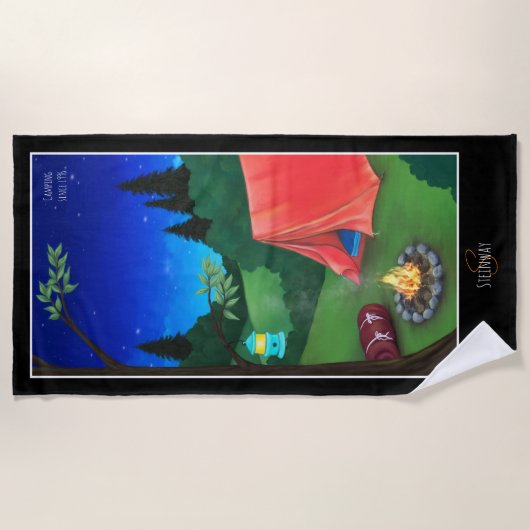 Camping Night Beach Handtuch (Vorderseite)