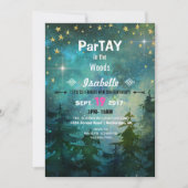 Camping Night Time Wald Wildnis Einladung (Vorderseite)