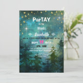 Camping Night Time Wald Wildnis Einladung (Stehend Vorderseite)