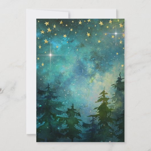 Camping Night Time Wald Wildnis Einladung (Rückseite)