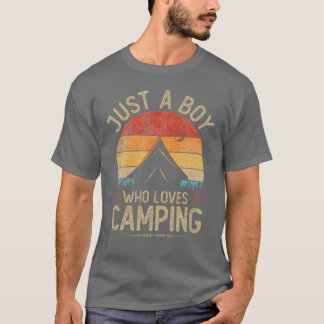 Camping Nur Ein Junge Der Camping Liebt Retro T-Shirt