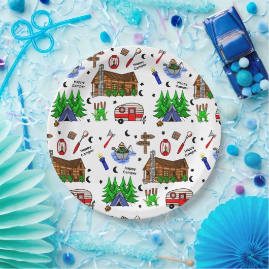 Camping oder Mittelwestlich Themenglückscamper Geb Pappteller (Party)