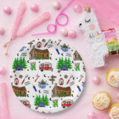 Camping oder Mittelwestlich Themenglückscamper Geb Pappteller (Party)