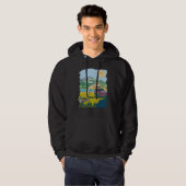 Camping on the Lake Retro 70s Cool Fun Hoodie (Vorne ganz)