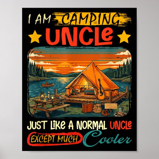 Camping Onkel Definition viel cooler Vatertag Poster (Vorne)