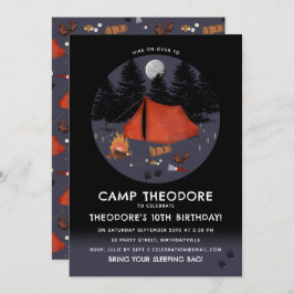 Camping Outdoor Adventure Campfire Geburtstagspart Einladung