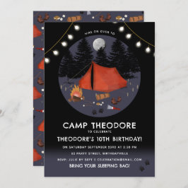 Camping Outdoor Adventure Campfire Geburtstagspart Einladung