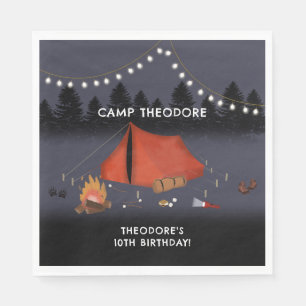 Camping Outdoor Adventure Campfire Geburtstagspart Serviette