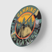 Camping Outdoor Adventure Runde Wanduhr (Winkel)