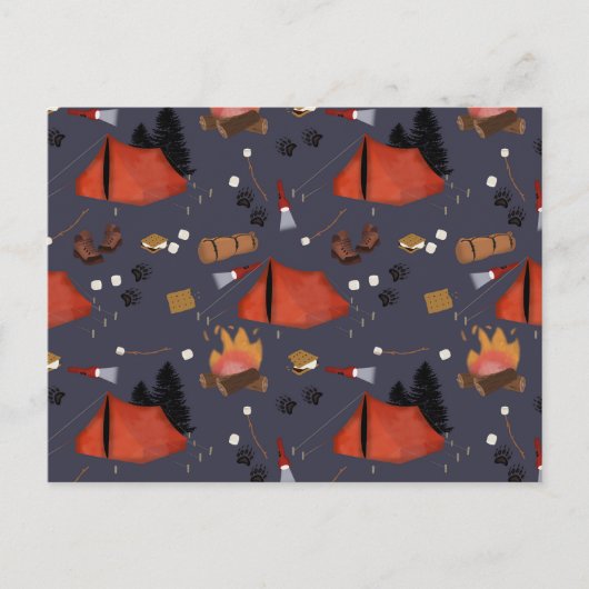 Camping Outdoor Adventure Sommerfeuer Feiertagspostkarte (Vorderseite)