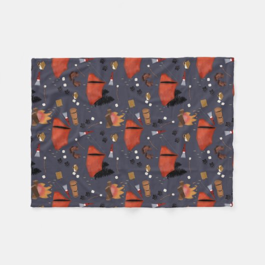 Camping Outdoor Adventure Sommerfeuer Fleecedecke (Vorderseite (Horizontal))