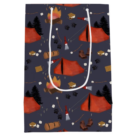 Camping Outdoor Adventure Sommerfeuer Mittlere Geschenktüte (Rückseite)