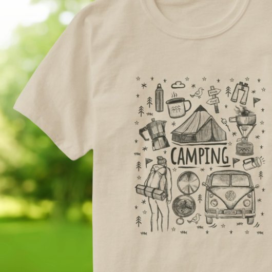 Camping Outdoor Illustration T-Shirt
