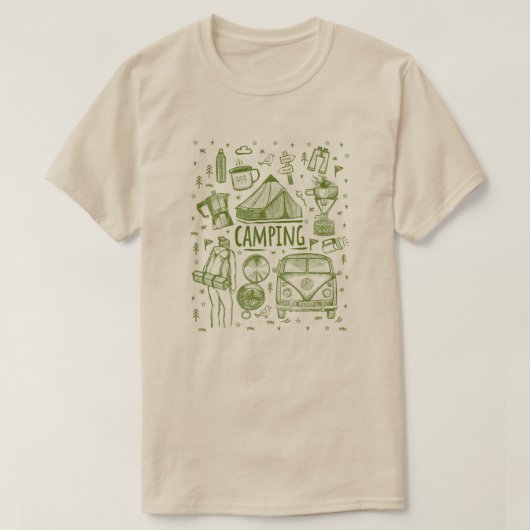 Camping Outdoor Illustration T-Shirt (Design vorne)