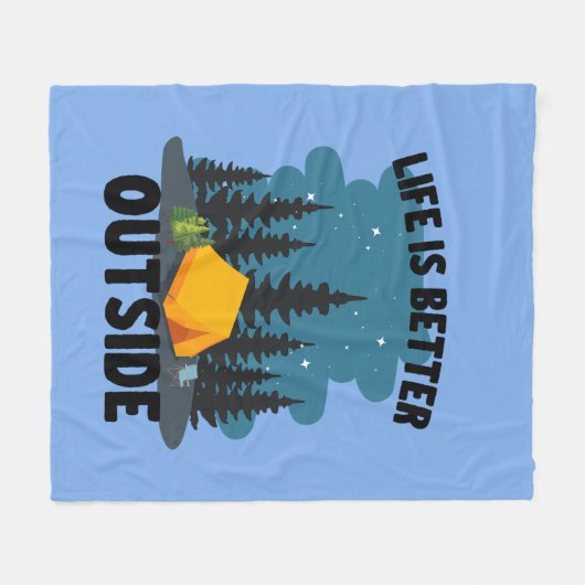 Camping Outdoor Lover Fleecedecke (Vorderseite (Horizontal))