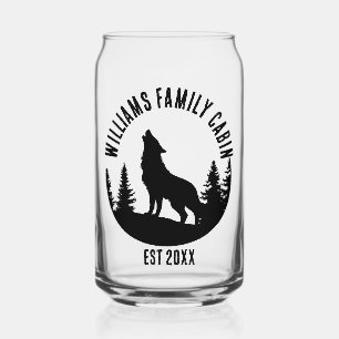 Camping Outdoor Wolf Personalisierte Familienkabin Dosenglas