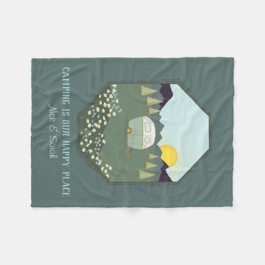 Camping Paare im Freien Campinganhänger Personalis Fleecedecke (Vorderseite (Horizontal))