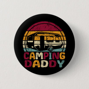 Camping Papa Daddy Wohnwagen Retro Silhouette Button