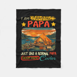 Camping Papa Definition viel cooler Vatertag Fleecedecke