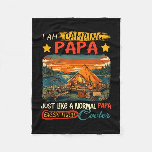 Camping Papa Definition viel cooler Vatertag Fleecedecke (Vorderseite)