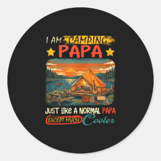 Camping Papa Definition viel cooler Vatertag Runder Aufkleber