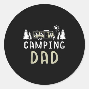 Camping Papa Wanderlust Natur Camper Sternengucker Runder Aufkleber