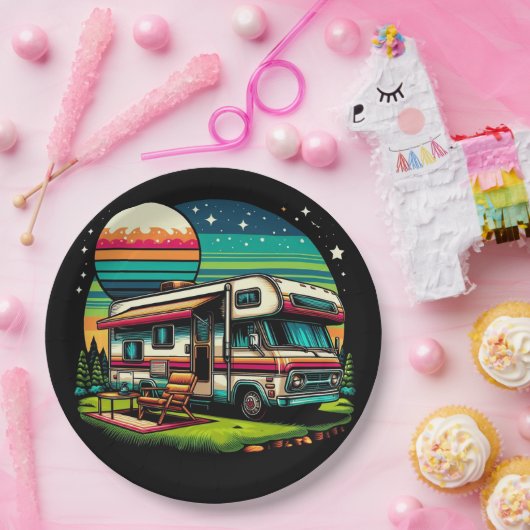 Camping Papier Teller! Pappteller (Party)