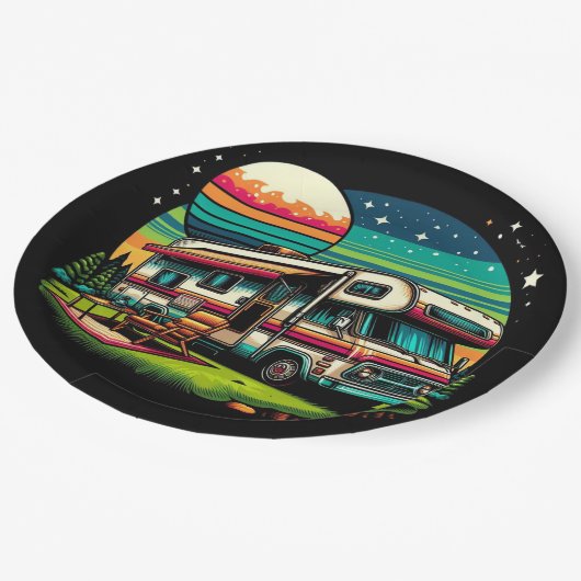 Camping Papier Teller! Pappteller (Schrägansicht)