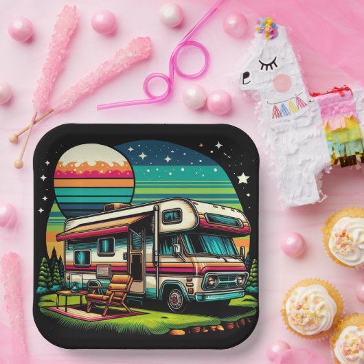 Camping Papier Teller! Pappteller (Party)