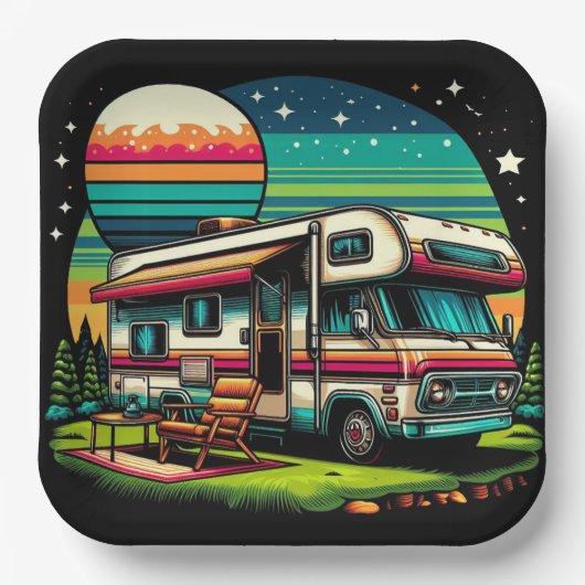 Camping Papier Teller! Pappteller (Vorderseite)