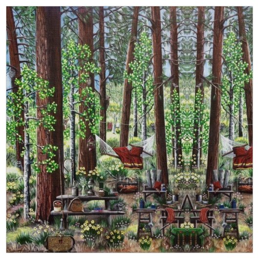 Camping Paradise Stoff (Muster)