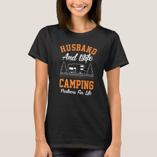 Camping-Partner für Ehefrau und Handschuhe für das T-Shirt (Vorderseite)