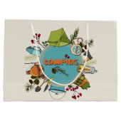 Camping-Party cool hinzufügen Große Geschenktüte (Rückseite)