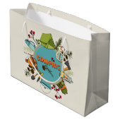 Camping-Party cool hinzufügen Große Geschenktüte (Rückseite Schrägansicht)