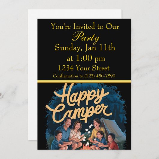 Camping PARTY Einladung (Vorne/Hinten)