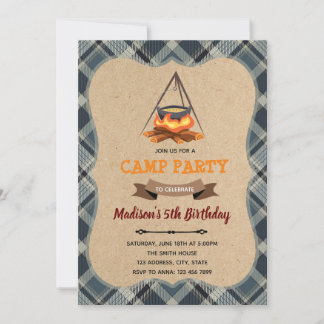 Camping - Party Einladung