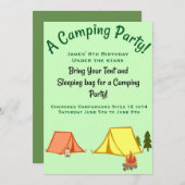 Camping Party Einladung (Vorne/Hinten)