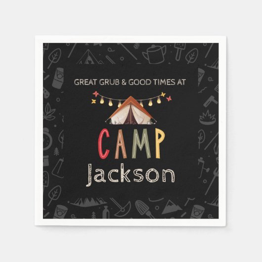 Camping Party Paper Napkins Serviette (Vorderseite)
