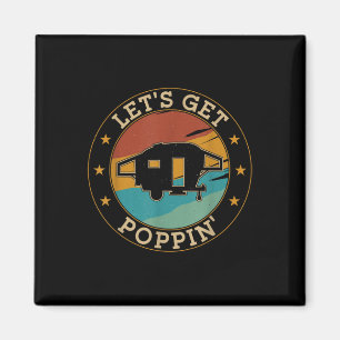 Camping Pop Up Camper Retro Vintage Lassenden Popp Magnet