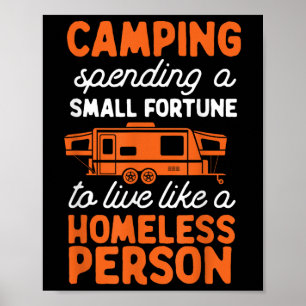 Camping Pop Up Camper RV Trailer Kleines Glück Poster