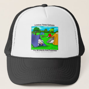 Camping Porpoises Funny Pun Lovers Truckerkappe