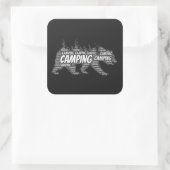 Camping-Position Quadratischer Aufkleber (Tasche)