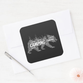 Camping-Position Quadratischer Aufkleber