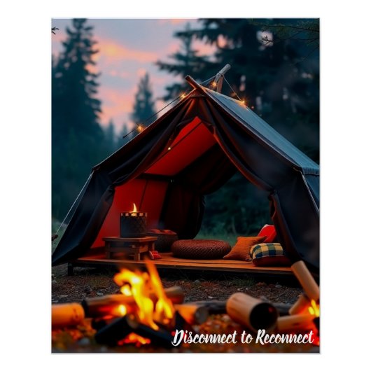 Camping Poster - Disconnect to Reconnect (Vorderseite)