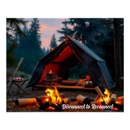 Camping Poster - Disconnect to Reconnect (Vorderseite)