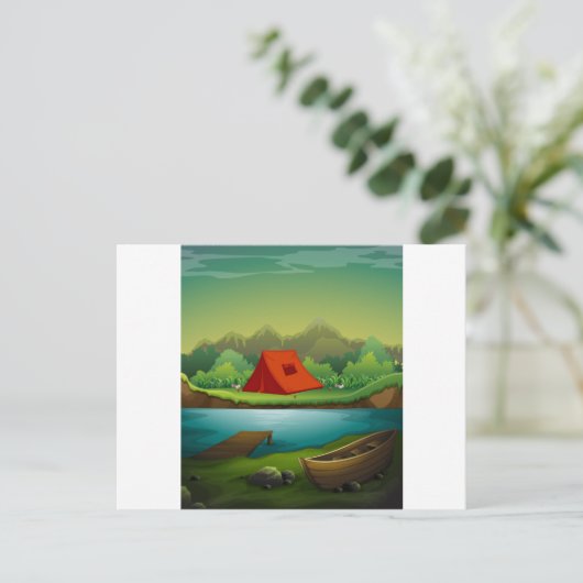 Camping Postkarte (Stehend Vorderseite)